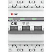 Выключатель автоматический EKF PROxima ВА 47-63М 3P 25А (C) 6kA (без теплового расцепителя) в Бресте