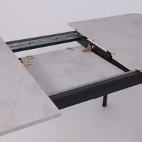 Кухонный стол Lepremo AV 1209/1 МДФ раздвижной 1200-1600x800 (Ароза светлая/черный)