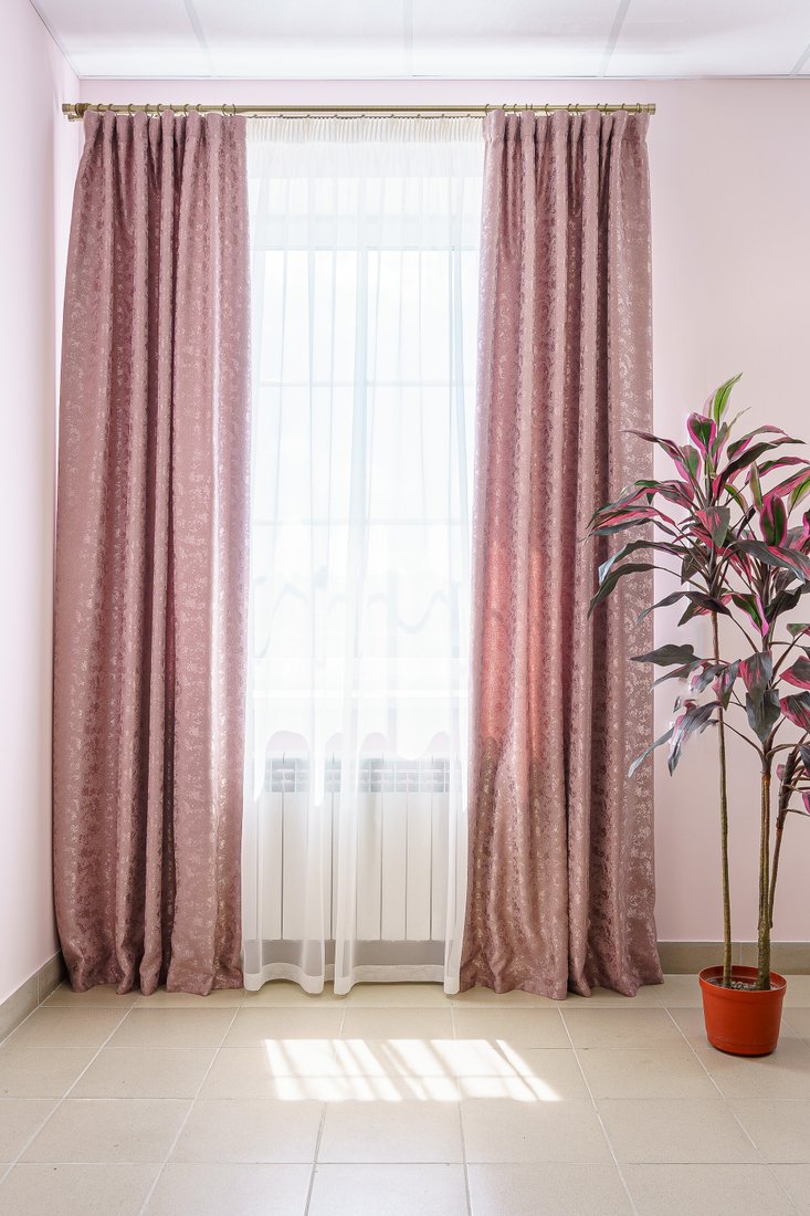 

Комплект штор Decoretto Штукатурка чайная роза ШЧР-K8 3.75x2.5 м (розовый, 2 шт)