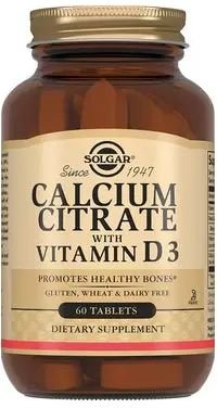 БАД Solgar Цитрат кальция с витамином D3 (60 таблеток)