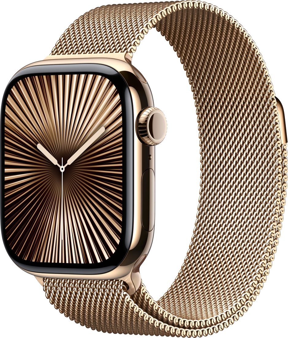 

Умные часы Apple Watch Series 10 LTE 42 мм (титановый корпус, золотистый/золотистый, миланская петля)