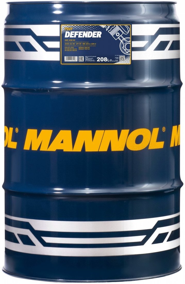 

Моторное масло Mannol Defender 10W-40 208л
