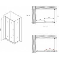 Душевой уголок Abber Schwarzer Diamant AG30110BMH-S70BM