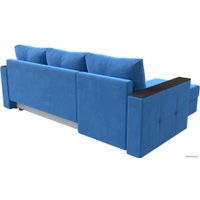 Угловой диван Лига диванов Валенсия Лайт левый (велюр, голубой)