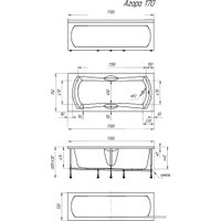 Ванна 1Марка Agora 170x75 (с каркасом)