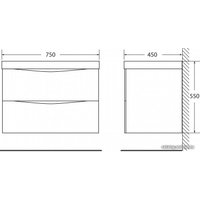  BelBagno Тумба под умывальник Marino-750-2C-SO-RG-P (rovere grigio)