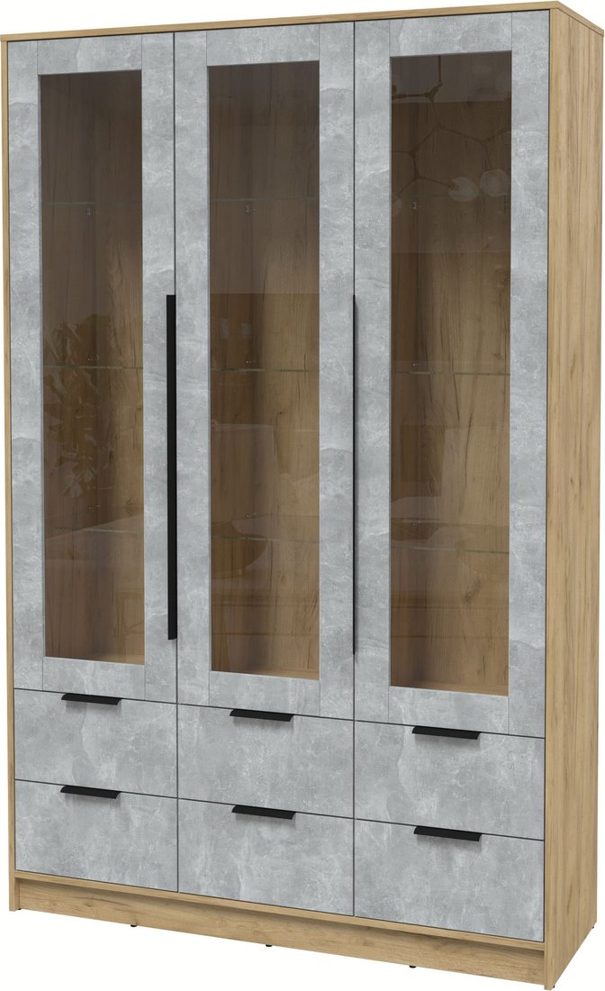 

Шкаф-витрина Интерлиния Концепт КТ-ШВ3 (бетон/дуб золотой)