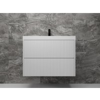  Symbolite Тумба под умывальник Стокгольм 80 Classic Push 2 ящика + Andrea Classic 80x45x15.4 (подвесная, белый рифленый софт) в Барановичах