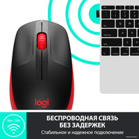 Мышь Logitech M190 (черный/красный)