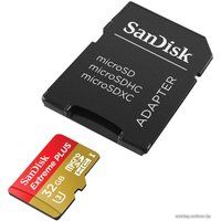 Карта памяти SanDisk Extreme+ microSDHC Class 10 + адаптер 32GB [SDSQXSG-032G-GN6MA]