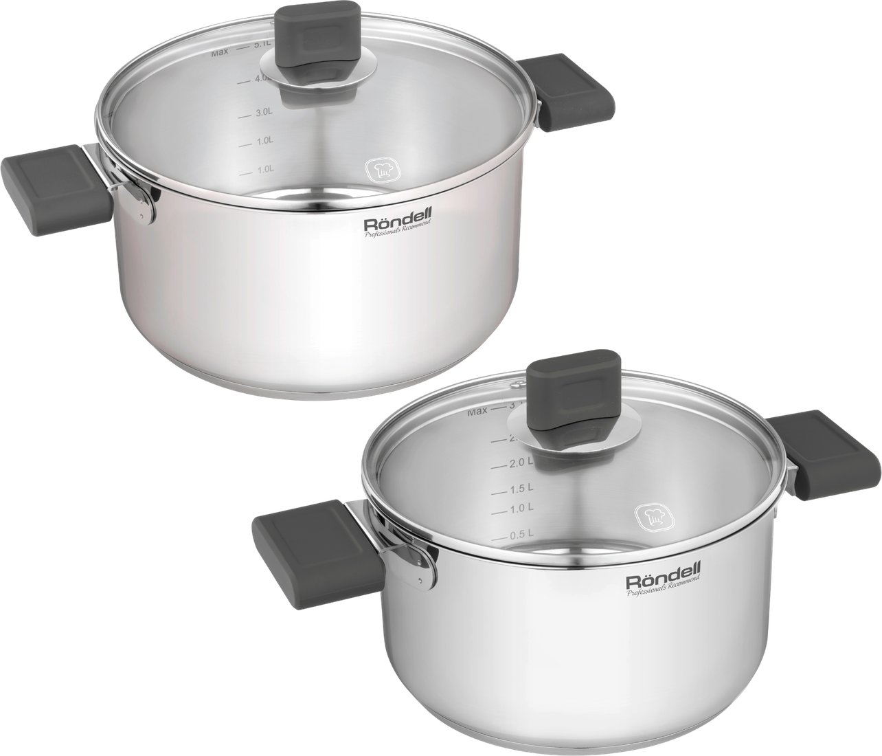 

Набор кастрюль Rondell Quadro (3.1л+5.1л)