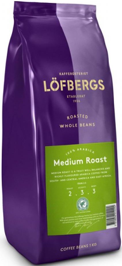 

Кофе Lofbergs Medium Roast в зернах 1000 г