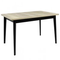 Кухонный стол Виста Сиена-ПУ 78x120/167 (дуб натуральный/матовый черный)