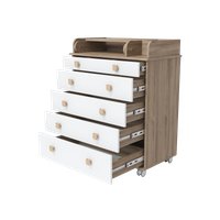 Детский комод Incanto Мишка с органайзером 800/5 PK-0060/01 (белый/дуб)