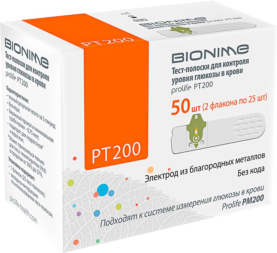 

Тест-полоски Bionime PТ 200 (50 шт)