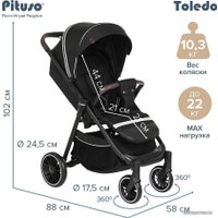 Коляска прогулочная «книга» Pituso Toledo EVA (черный)