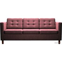 Диван Brioli Дилли клетка Д трехместный (рогожка, J10 сиреневый/темные н.)