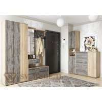 Стенка SV-Мебель Визит-1 К с зеркалом (зеркальная, дуб сонома/сосна джексон)
