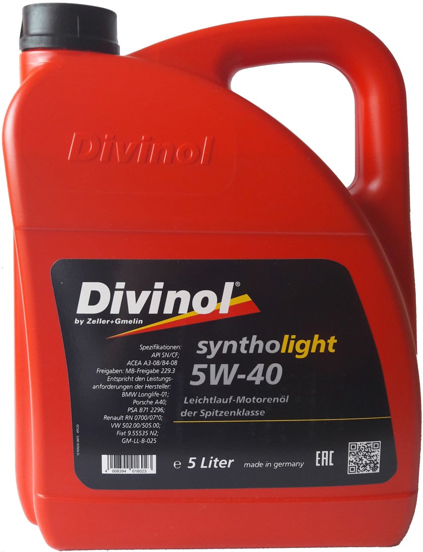 

Моторное масло Divinol Syntholight 5W-40 5л