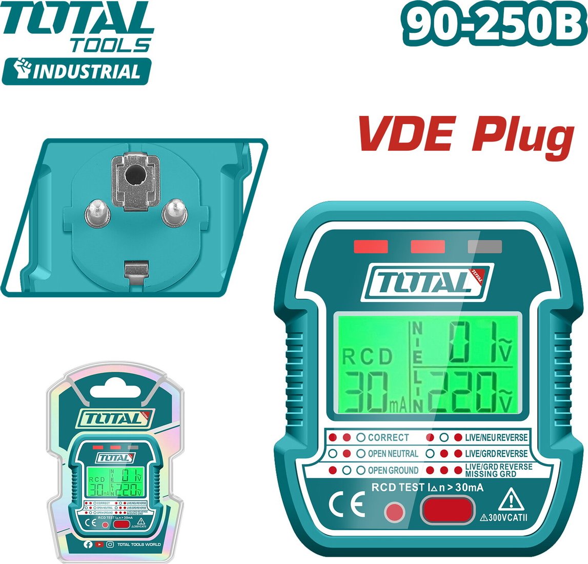 

Тестер розеток Total TESST30011