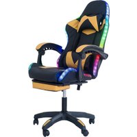 Игровое (геймерское) кресло AR GAMING AR 005 (с LED подсветкой, черный/желтый)