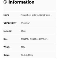 Защитное стекло Ringke Easy Slide 2шт для iPhone Air