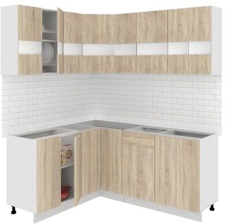 

Готовая кухня Кортекс-мебель Корнелия Экстра 1.5x1.8 без столешницы (дуб сонома)
