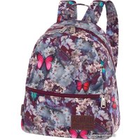 Городской рюкзак Asgard Р-5722 (бабочки/цветы, бордово-серый)