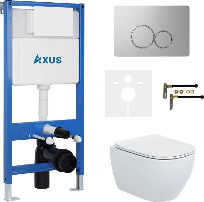 

Унитаз подвесной Axus 2318 с инсталляцией 011D и кнопкой 097ES