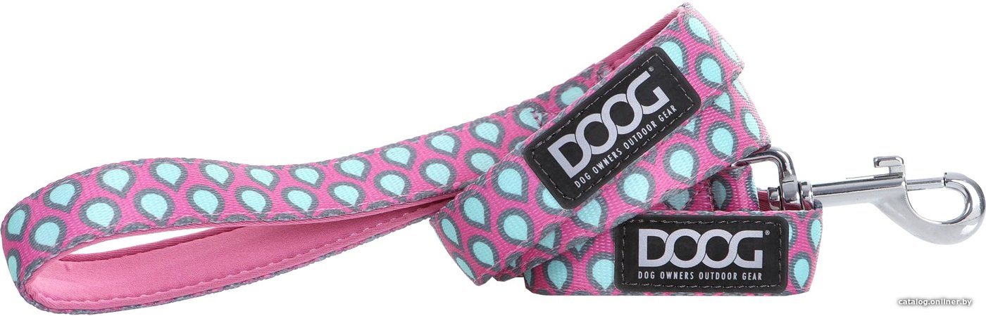 Поводок Doog Luna LEADPTD-S (розовый с каплями)