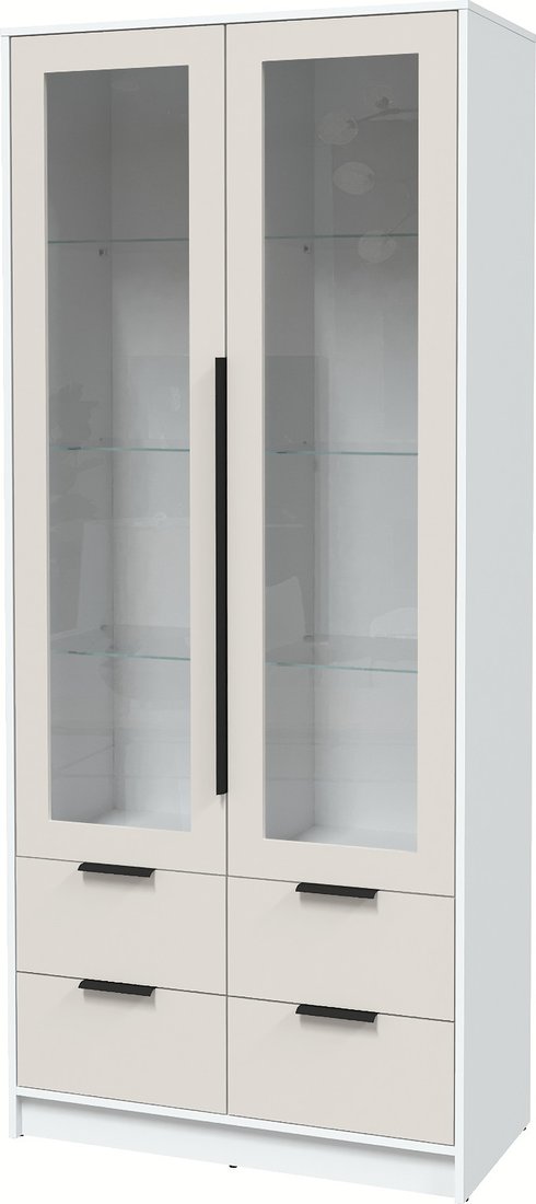 

Шкаф-витрина Интерлиния Концепт КТ-ШВ2 Глосс (белый платинум/кашемир)