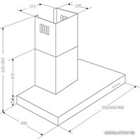 Кухонная вытяжка Akpo Feniks Glass 90 WK-9 (нержавеющая сталь/черный)