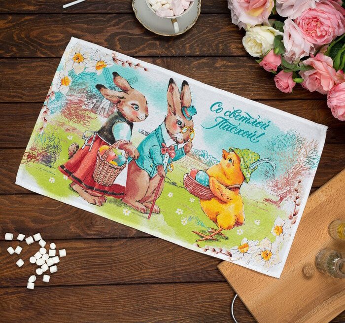 

Полотенце Доляна Со светлой пасхой! 4136464 (зеленый)