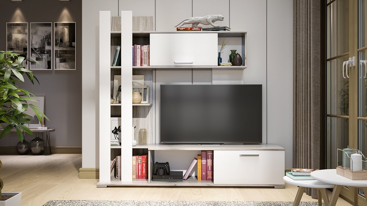 

Стенка Трия Колетта (дуб крафт серый/белый)