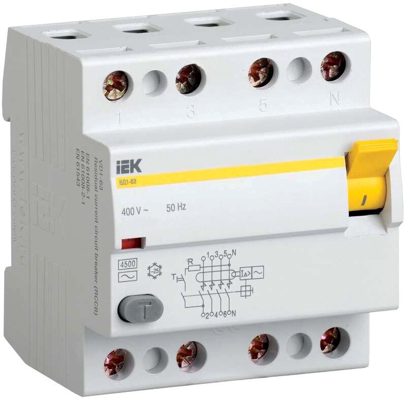 

Устройство защитного отключения IEK ВД1-63 4P 32А 100mA MDV10-4-032-100