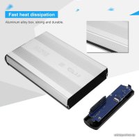 Бокс для накопителей 3.5" USBTOP SATA – USB3.0 (серебристый, с блоком питания)