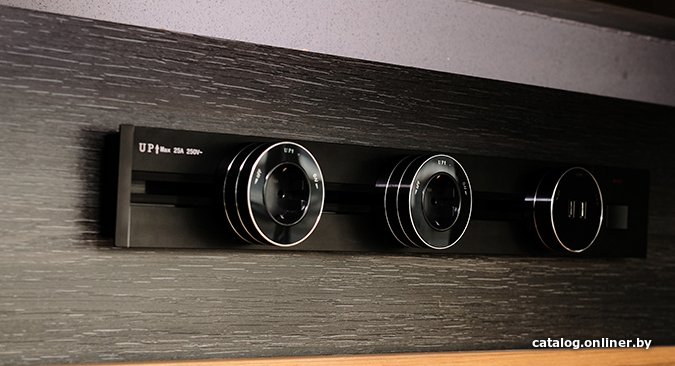 Трековая розетка AVEL шинопровод 100 см + 3 розетки + 1 USB (черный)