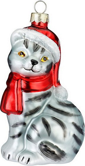 

Елочная игрушка Inge's Christmas Figural Glass Ornaments Кот 64786H120