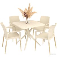 Обеденная группа Sheffilton SHT-DS201 (бежевый/светлый орех)