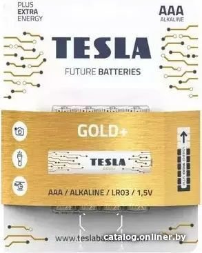 Батарейка Tesla Batteries Gold+ AAA LR03 1.5V 1099137207 4 шт