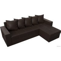Угловой диван Лига диванов Дубай лайт правый 114200 (экокожа коричневый)