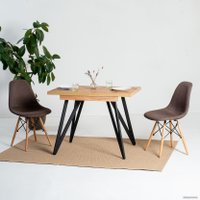 Кухонный стол Millwood Женева 3 Л раздвижной 100-140x60x76 (дуб зол. Craft-мет. черн.)