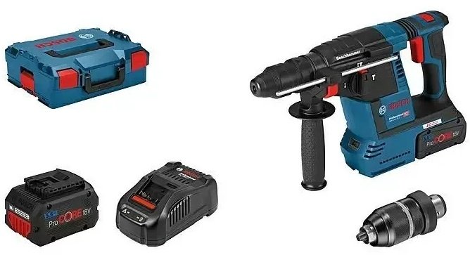 

Перфоратор Bosch GBH 18V-26 F Professional 061191000F (с 2-мя АКБ, кейс)