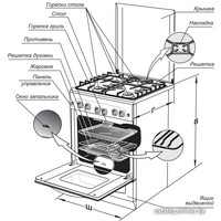 Кухонная плита GEFEST 5100-03 (стальные решетки)