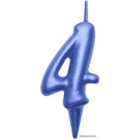 Свеча для торта Мультидом Овал Цифра 4 МС5-44 (синий)