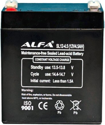

Аккумулятор для ИБП ALFA SL12-4.5 (12V-4.5Ah)