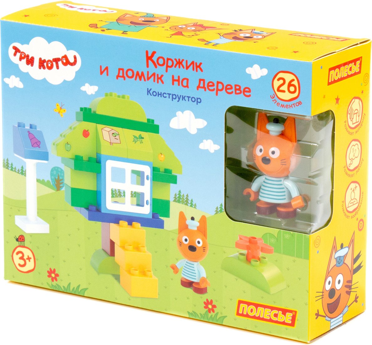 

Конструктор Полесье Макси Три кота. Коржик и домик на дереве 77216 (26эл)