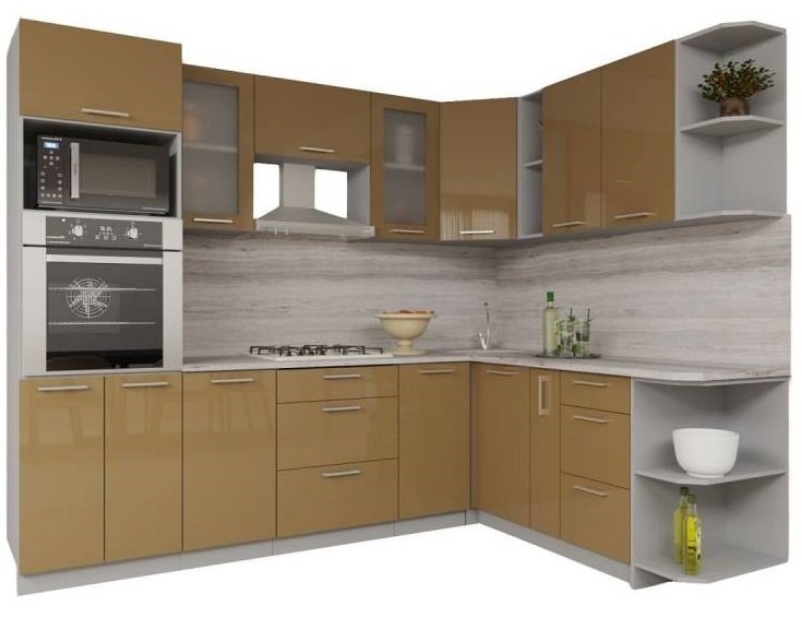 

Готовая кухня Интерлиния Мила Gloss 1.88x2.6 правая (капучино-капучино)