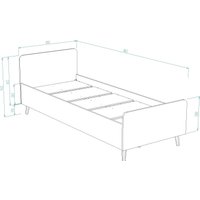 Кровать Премиум Рико 85x204.2x74.5 (белый/дуб сонома)