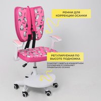 Детское ортопедическое кресло AksHome Pegas (розовый с котятами)